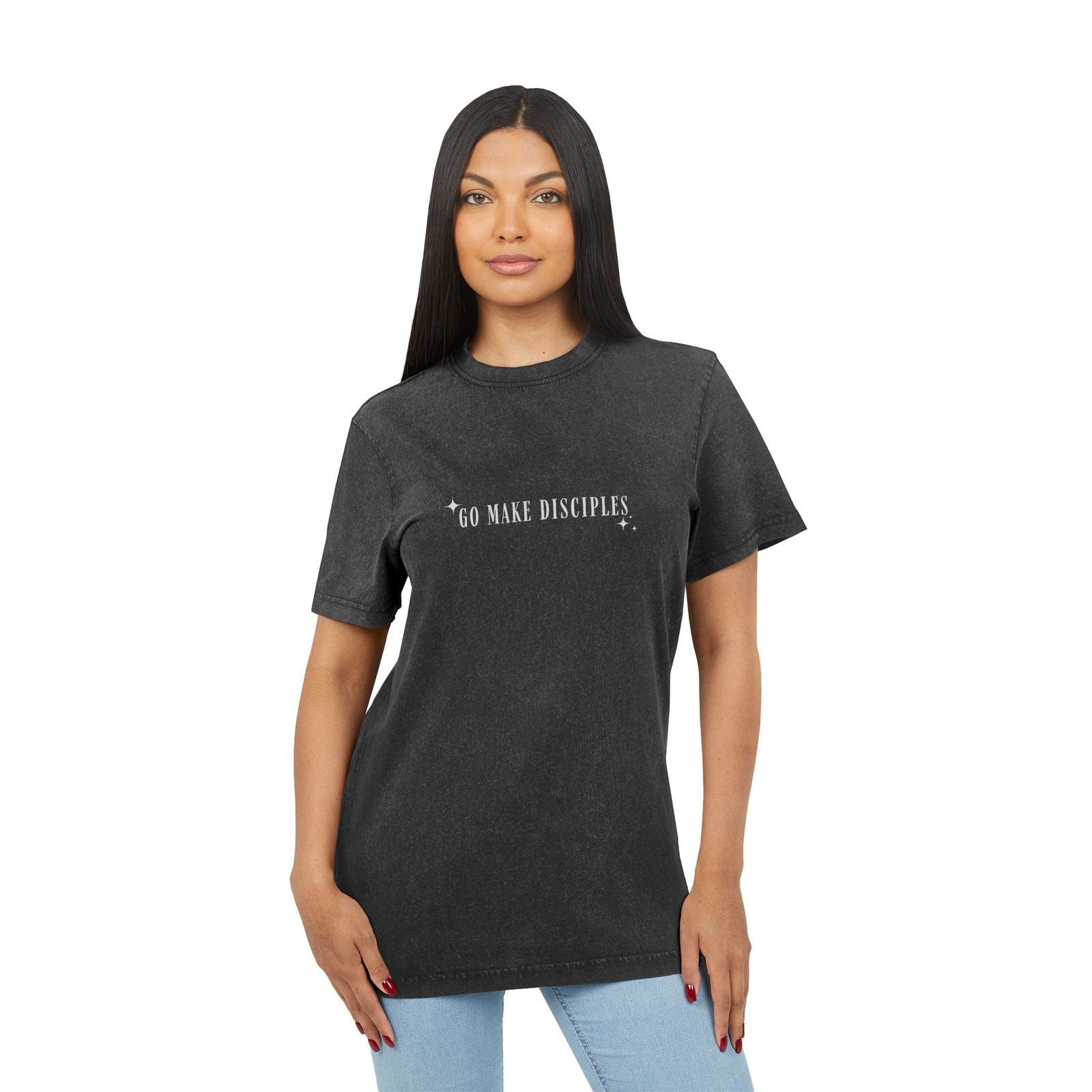 Acid Washed Tee - 'Go Make Disciples' Inspirational T-Shirt - Image 3