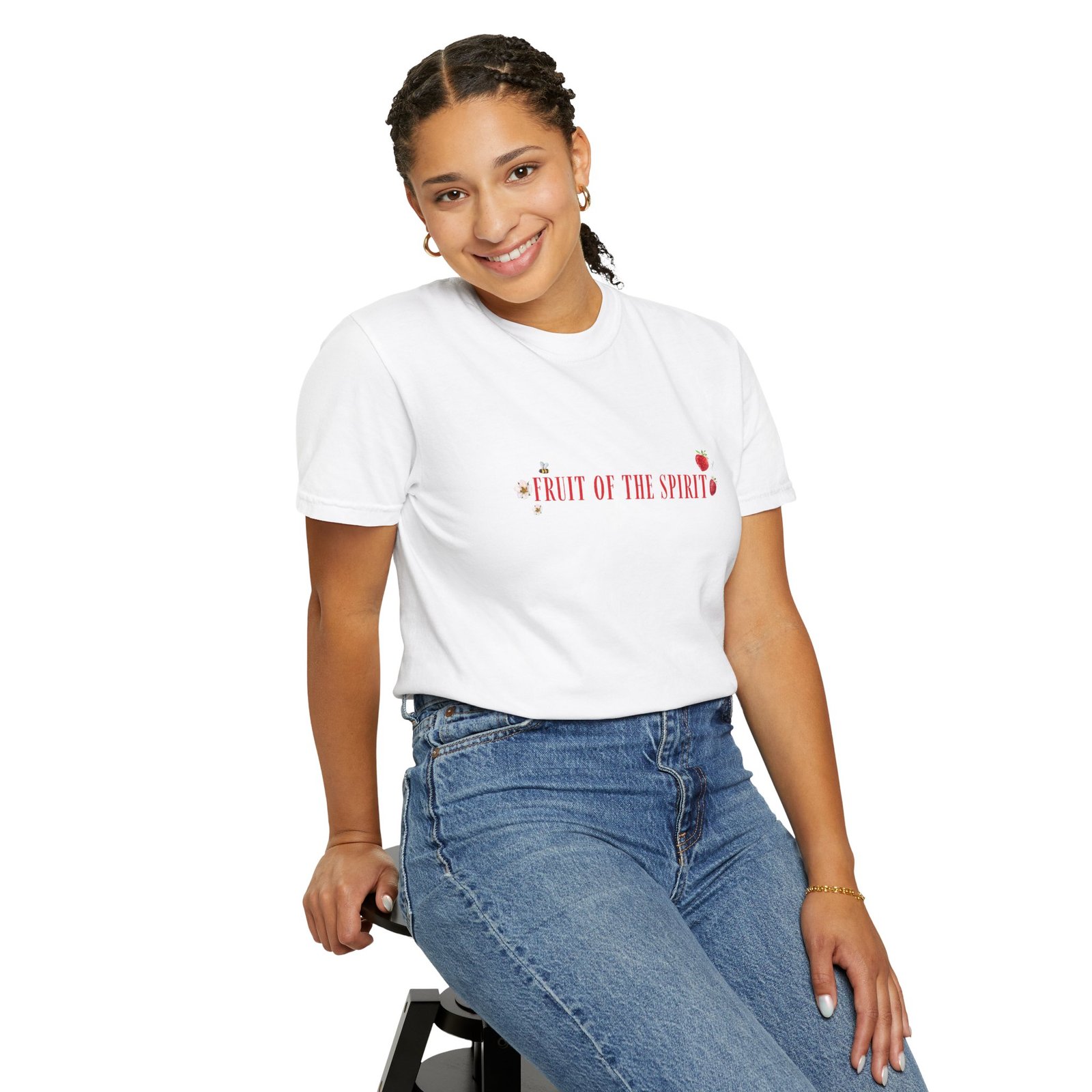 Fruit of the Spirit T-Shirt - Unisex Garment-Dyed Tee with Floral Design - Image 8